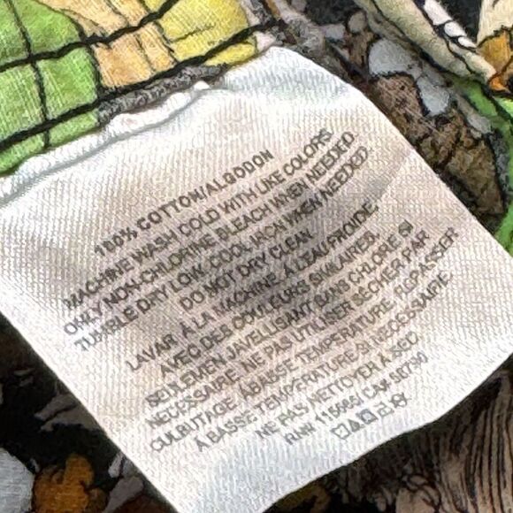 Warner Bros Sz XL Looney Tunes Cotton Button Shirt All Over Print Short Sleeve - Picture 10 of 14